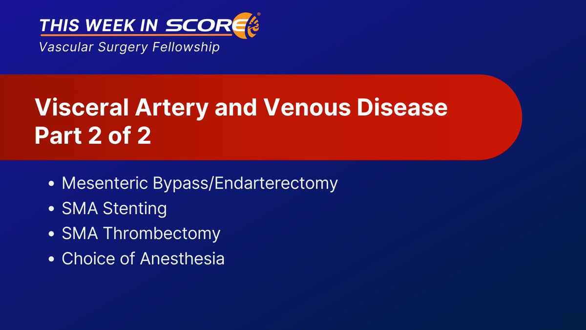 SCORE | Vascular Surgery tweet media