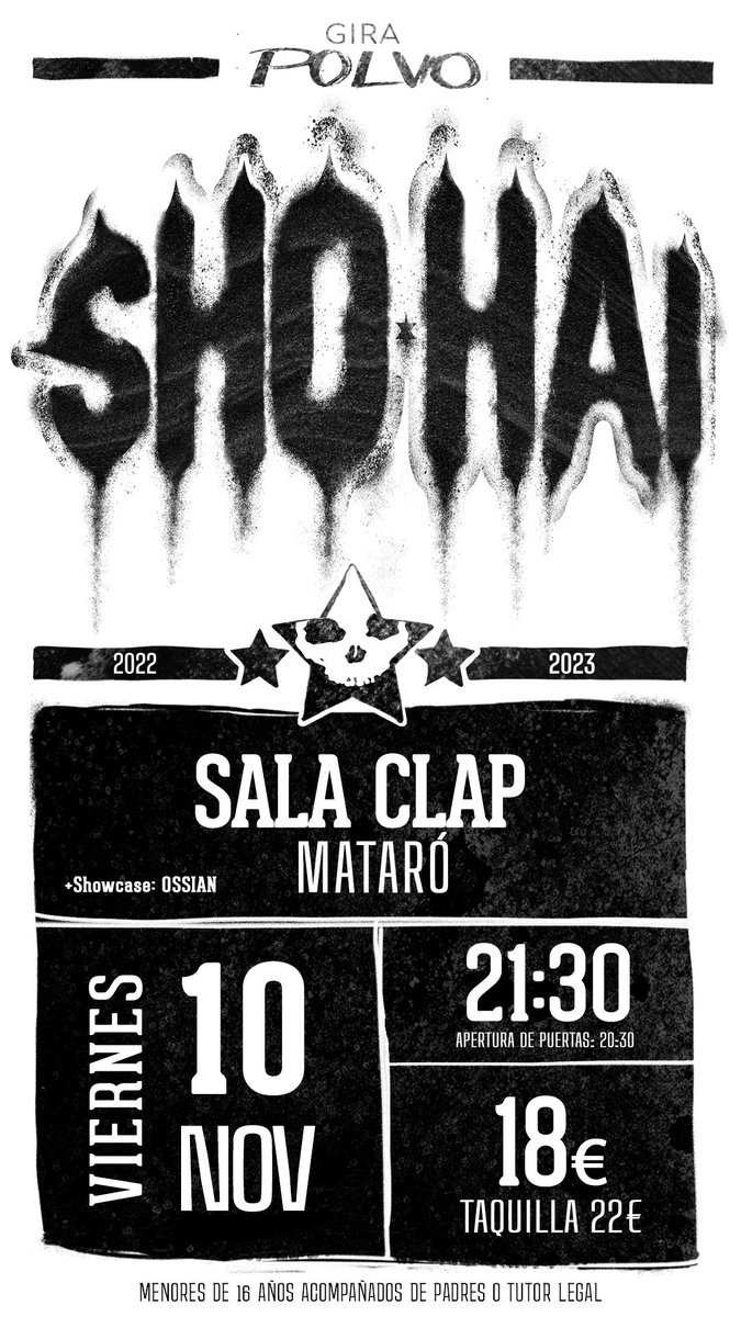 ShoHai_Real's tweet image. *MATARÓ - 10 de Noviembre en la sala Clap.

*HOSPITALET - 11 de Noviembre en la sala Salamandra.

Últimos coletazos de la gira #POLVO.
🎟🎟Entradas aquí 🎟🎟
entradasatualcance.com/search?query=S…

Estaré bien acompañado como siempre de mi hermano @WCheff a los platos y mi hermano @Ossianzgz