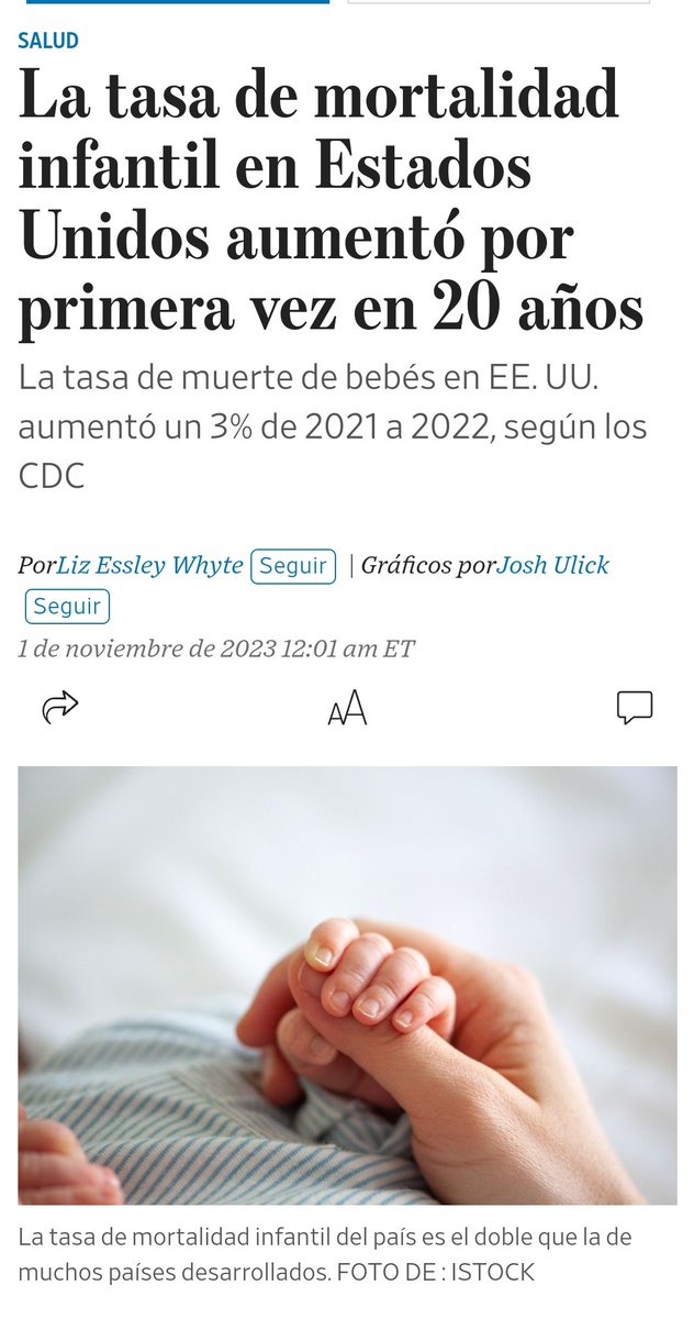 climarepentino's tweet photo. 🚨🚨 Aumenta la tasa de mortalidad infantil en Estados Unidos por primera vez en dos décadas‼️
💔 #Repentinitis en bebés, la nueva normalidad
Será que ahora los bebés hacen mucho ejercicio tras consumir cocaína 😷🐑
💉 Seguro que las vacunas no han tenido nada que ver https://t.co/nxMjE9Oq2D
