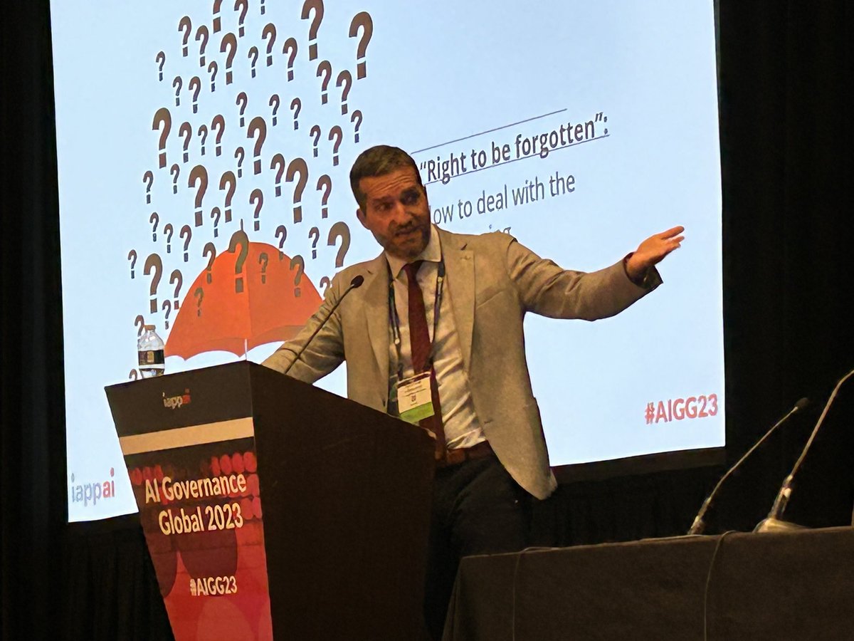 Eduardo Ustaran (@eustaran) on Twitter photo The three #privacy elephants in the #AI room unequivocally exposed by <a href="/TC_IntLaw/">Theodore CHRISTAKIS</a> at <a href="/PrivacyPros/">privacypros</a> #AIGG23:
🐘Legitimate interests
🐘Right to be informed
🐘Right to be forgotten The three #privacy elephants in the #AI room unequivocally exposed by <a href="/TC_IntLaw/">Theodore CHRISTAKIS</a> at <a href="/PrivacyPros/">privacypros</a> #AIGG23:
🐘Legitimate interests
🐘Right to be informed
🐘Right to be forgotten