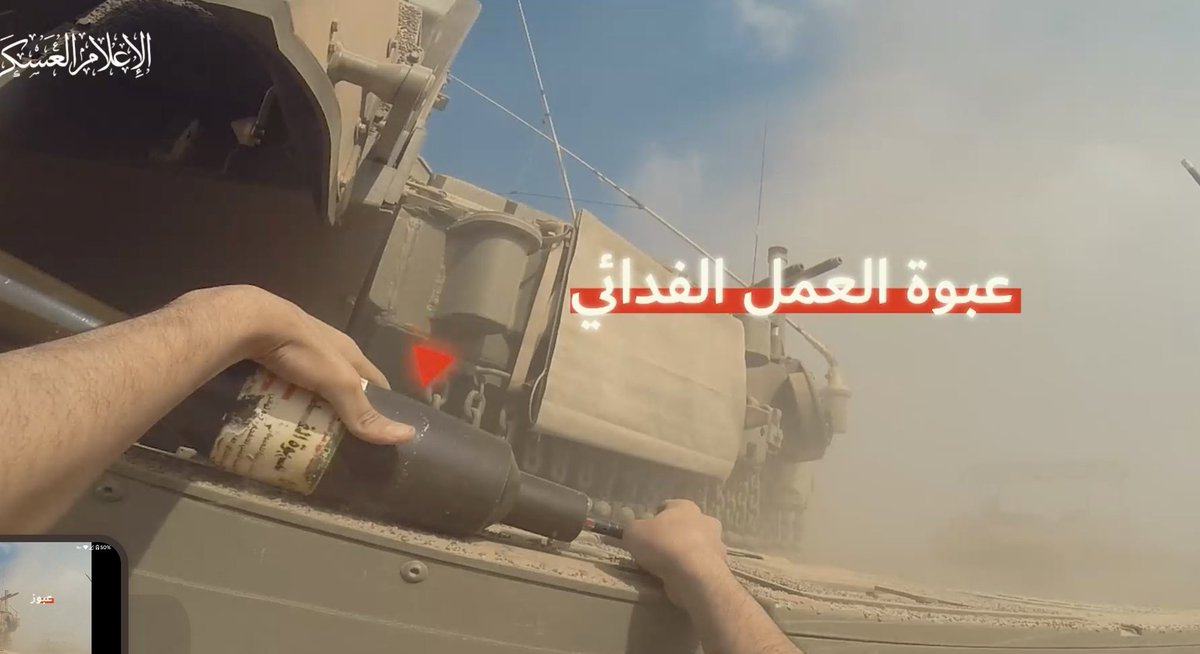 ZEUS_PSF's tweet photo. So #Hamas fighters actually destroyed Merkava MBT at point-blank, they literally placed the charge by hand, &amp; that's sub-tactical urban warfare for you, as I said IDF has no idea, they are practically now inside the lion's den 🦁🗡️☠️ https://t.co/Eo4ARTo9sw