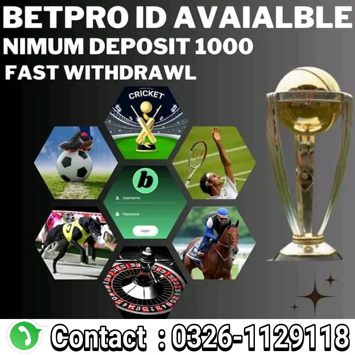 Betproexch7's tweet image. 0326-1129118 (whatsapp)
Get your ID today from 2000 deposit only
Betpro Brings you to #Exciting games like #Cricket #Football #Greyhound #HorseRacing #Tennis &amp;amp; #casino #harisrauf #PAKvAUS #NZvPAK #SteveSmith   #icccricketworldcup2023 #OnlineBusiness #betting