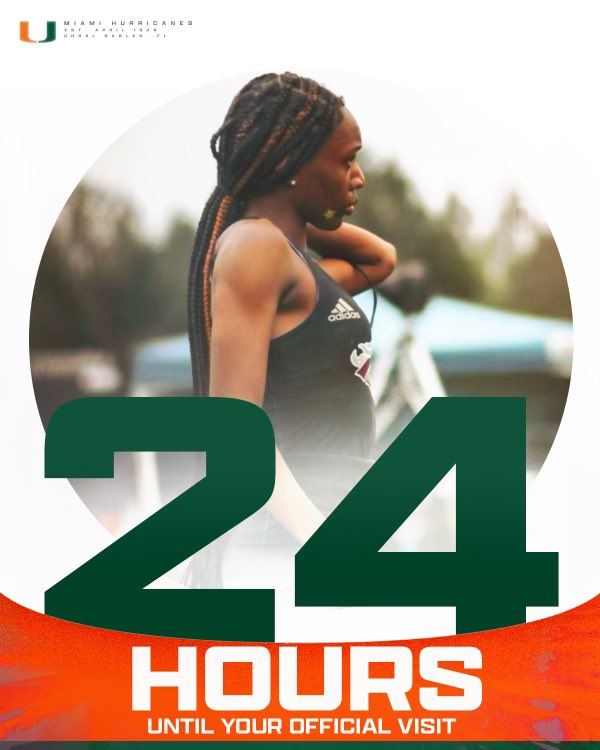 Third official visit this weekend, more than excited to see what The University of Miami has to offer!💚🧡#notcommitted #Theuniversityofmiami #TheU