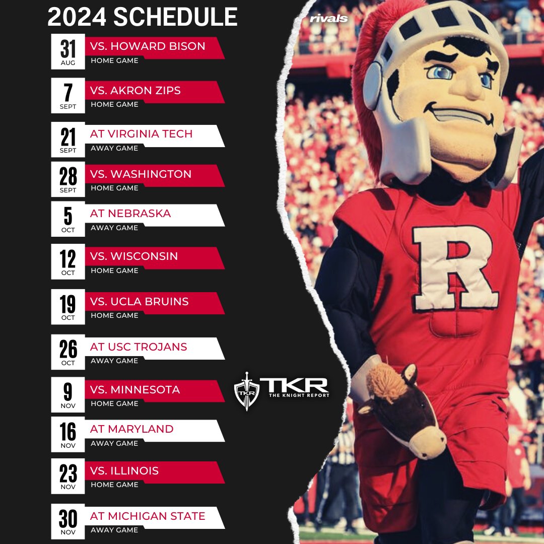 Rutgers Football Schedule 2024 Evey Oneida