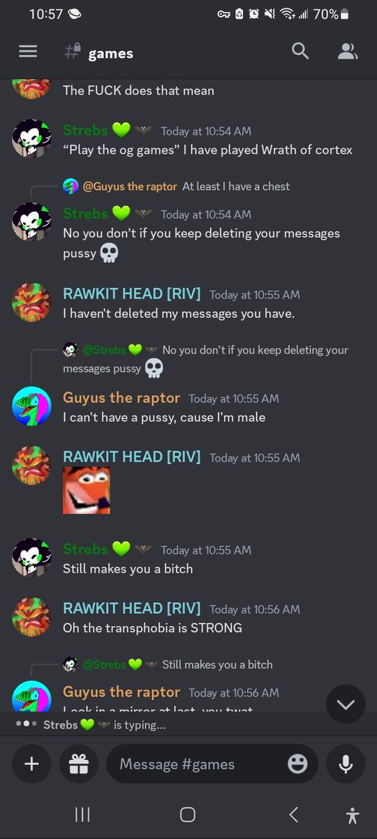 RivvyP's tweet photo. HI GUYS I SAID I WAS DONE BUT I NEED TO TELL U ABOUT THIS MF WHO TOLD ME TO KYS OVER CRASH BANDICOOT. Guyus the raptor apparently keeps doing this shit so https://t.co/2djC3Dw95B