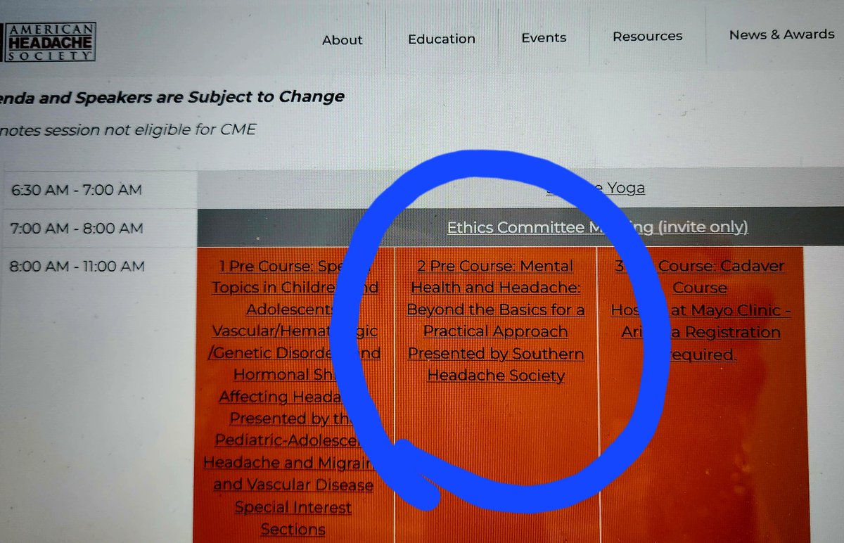 Check out SHS Precourse on Thursday 11/16 8 am @ AHS Scottsdale Symposium. Great lineup of speakers discussing mental health in the setting of migraines and the various ways it impacts our patients, our treatments, and our practices!