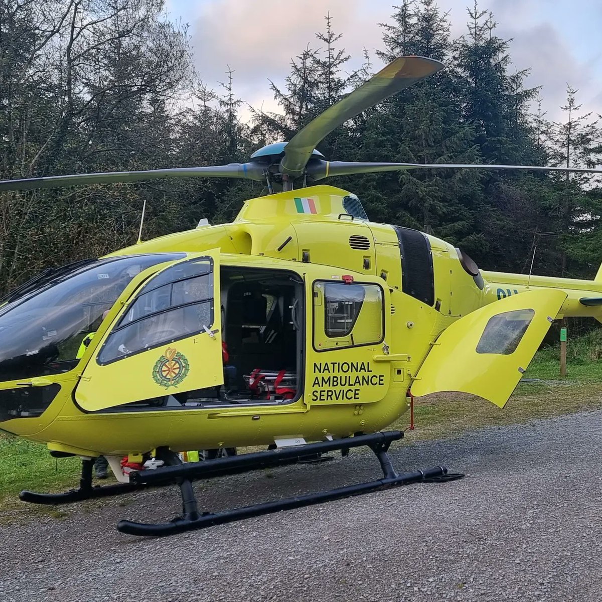 Callout today to an injured cyclist in Ballyhoura Mts. The casualty was airlifted to hospital by HSE Air Ambulance. Well done to all of the agencies involved & the good samaritans that called for help & cared for the casualty until help arrived. With @AmbulanceNAS @GardaTraffic