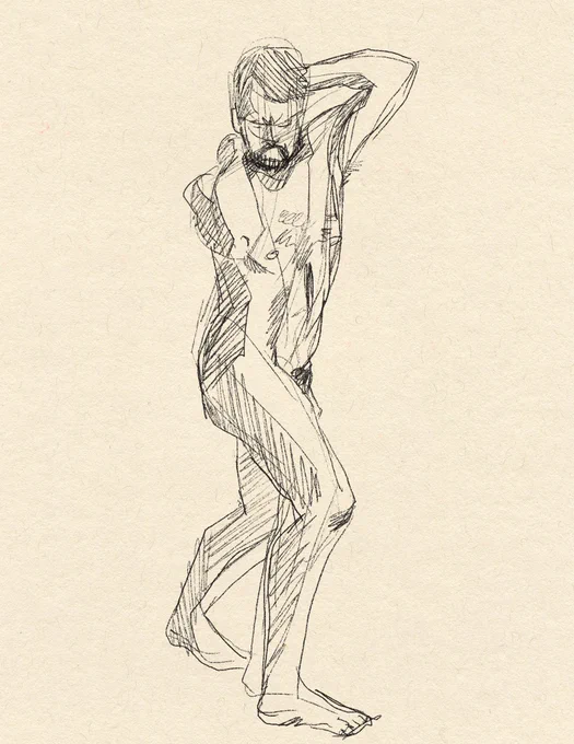 Back to basics today   5 minute figure drawings from photo reference