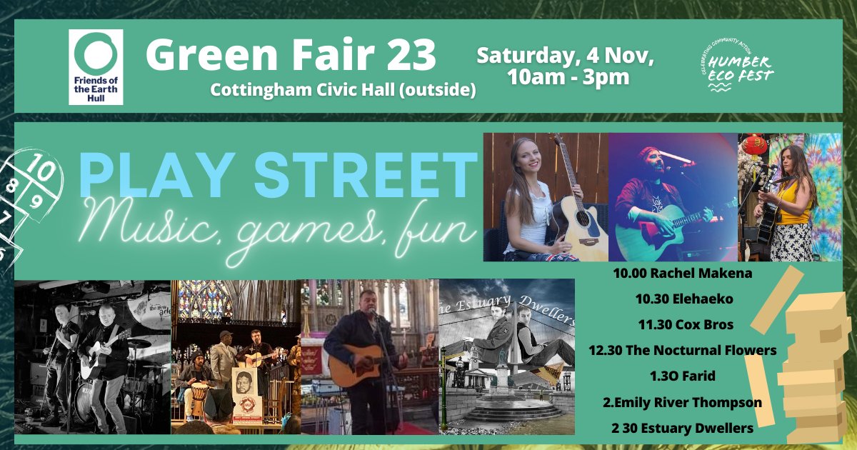 Lots of free music outside of Cottingham Civic Hall on Saturday as part of the Green Fair / Ecofest.