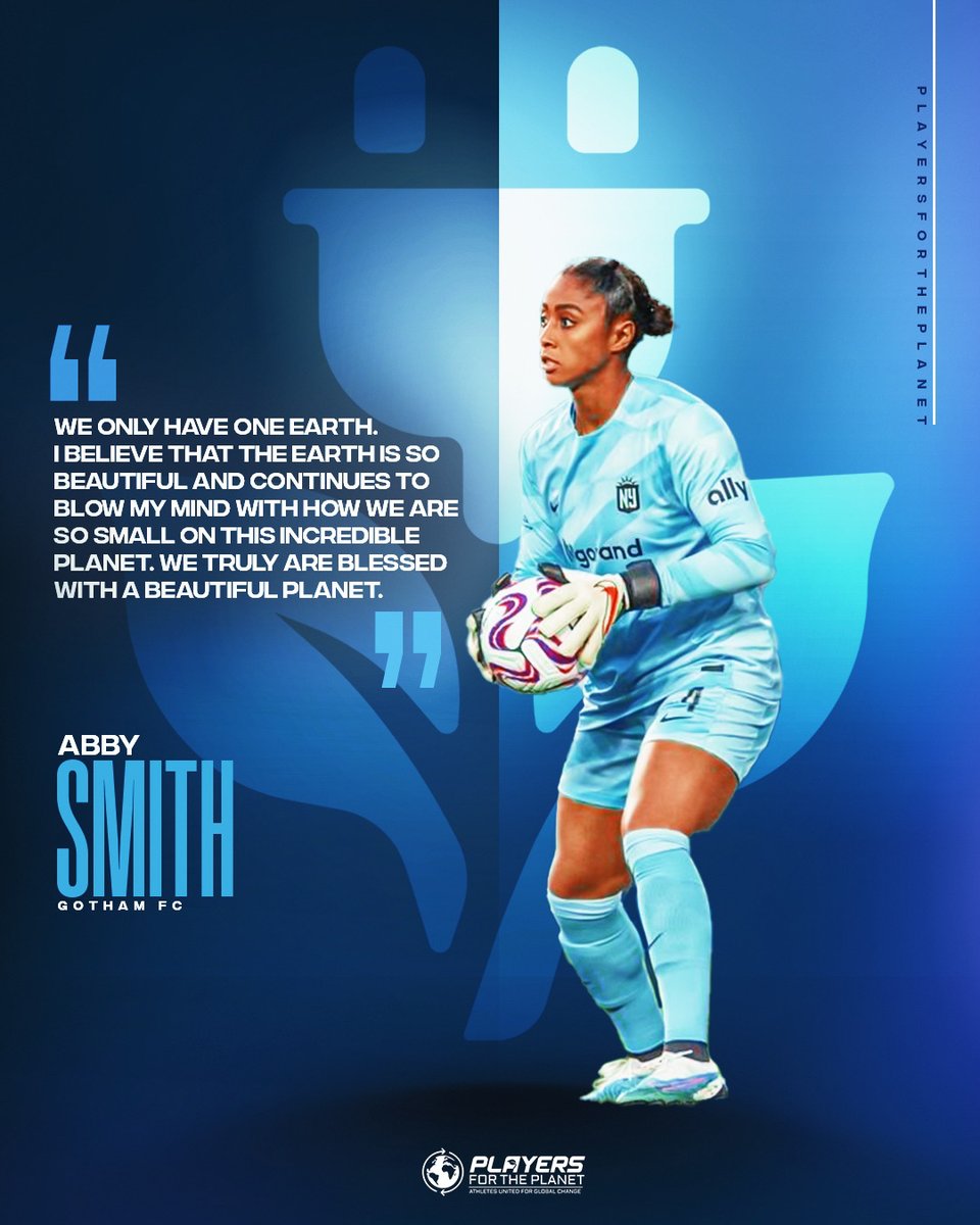 We are excited to share our latest Players for the Planet ambassador, @gothamfc goalkeeper, Abby Smith! With a passion for waste reduction, reuse & repurpose, and sustainable technologies, Abbey aims to lead by example and encourage others to invest in the future of the planet.