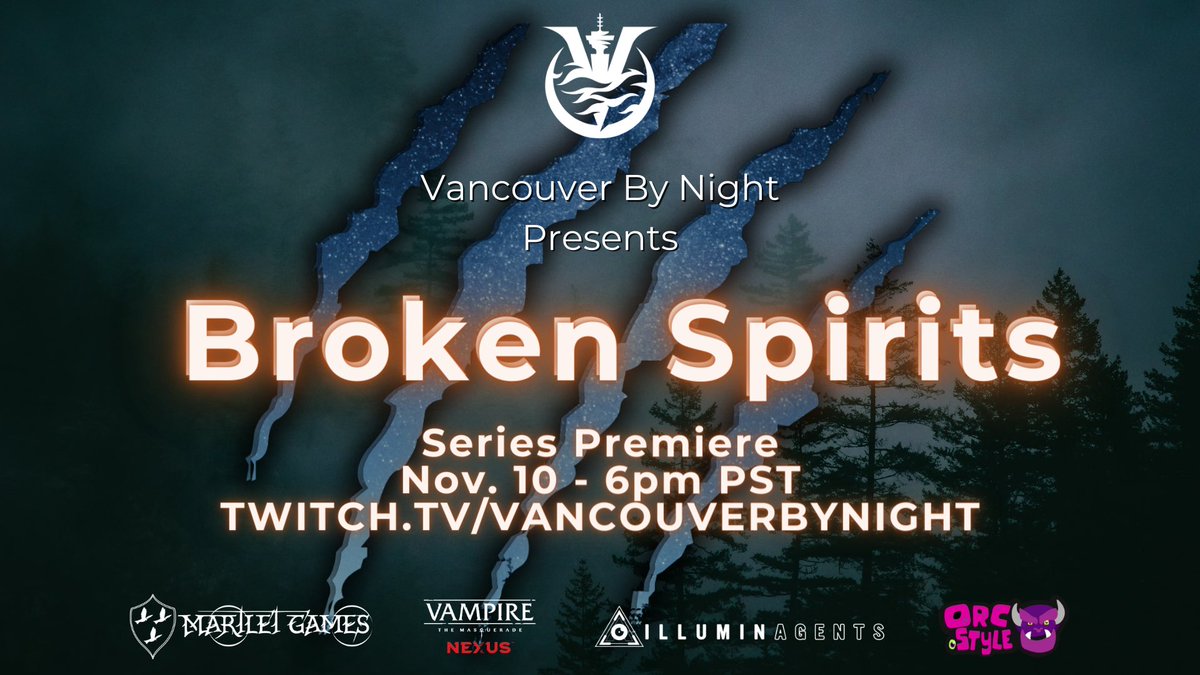 Join us next Friday (November 10th) for the premiere of our #werewolftheapocalypse AP ‘Broken Spirits’ 

Follow a pack of Garou as they make their way through the Apocalypse? Is it an Apocalypse? Who knows? Tune in to find out! 

With special guest Storyteller <a href="/dclasair/">DC Lasair</a>