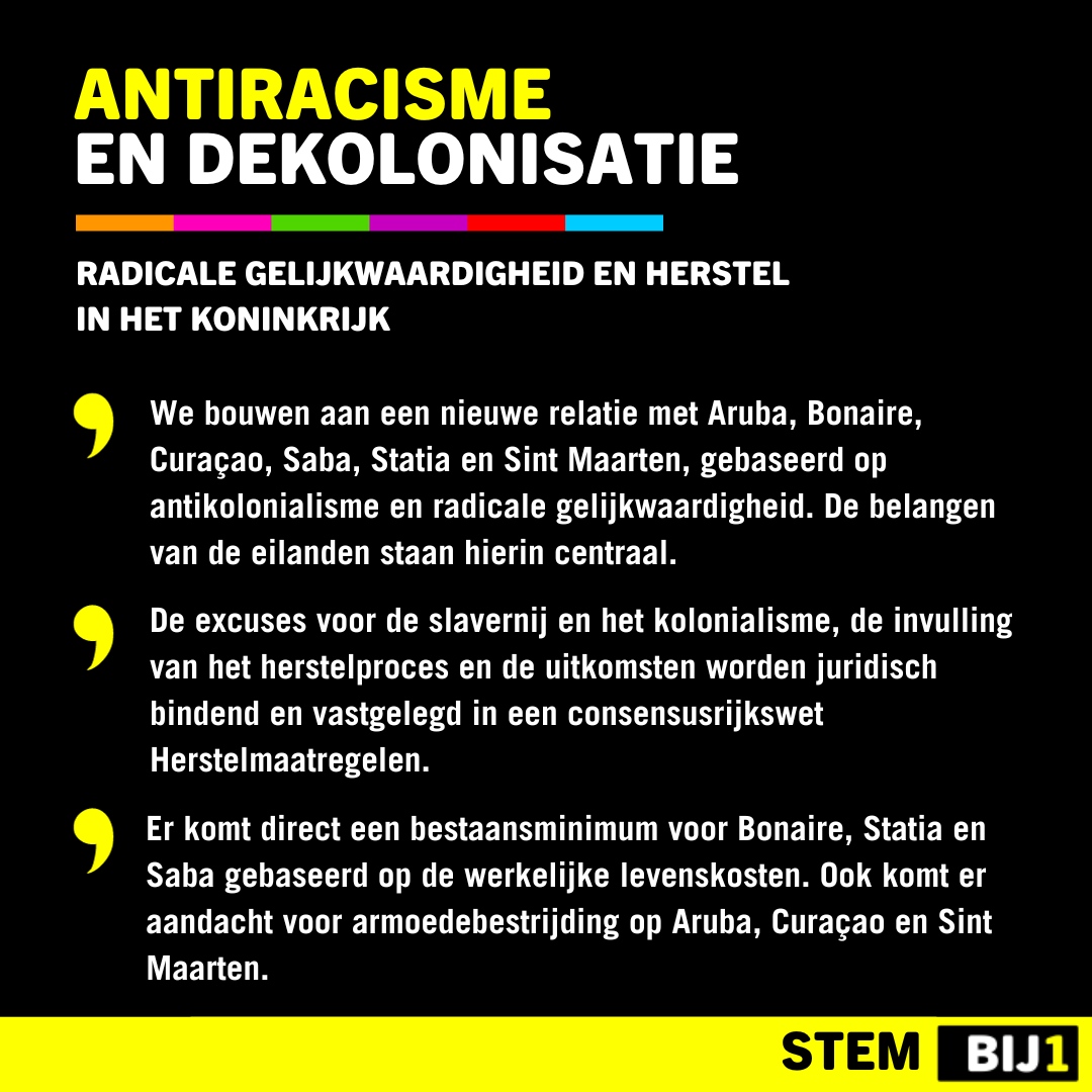 Na de komma begint nu: het is tijd voor dekoloniale politiek.⁠
⁠
Lees al onze punten over antiracisme en dekolonisatie in ons verkiezingsprogramma. #LinkInBio