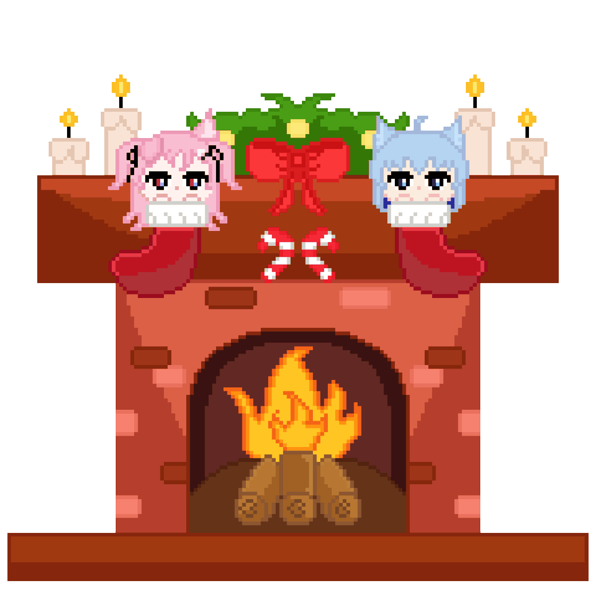tomoshi_exe's tweet photo. I've made a christmas YCH for myself and my lovely boyfriend @SeirenPendragon ! 💗 I liked it so much and I think I'll make an art raffle for it, soon! Let's gooo~! 💗

#Vtuber #pixelart  #ych https://t.co/Ka59yAQMUM