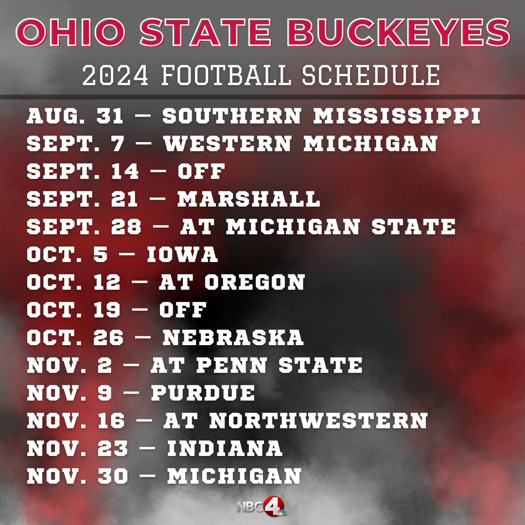 OSU football schedule announced for 2024