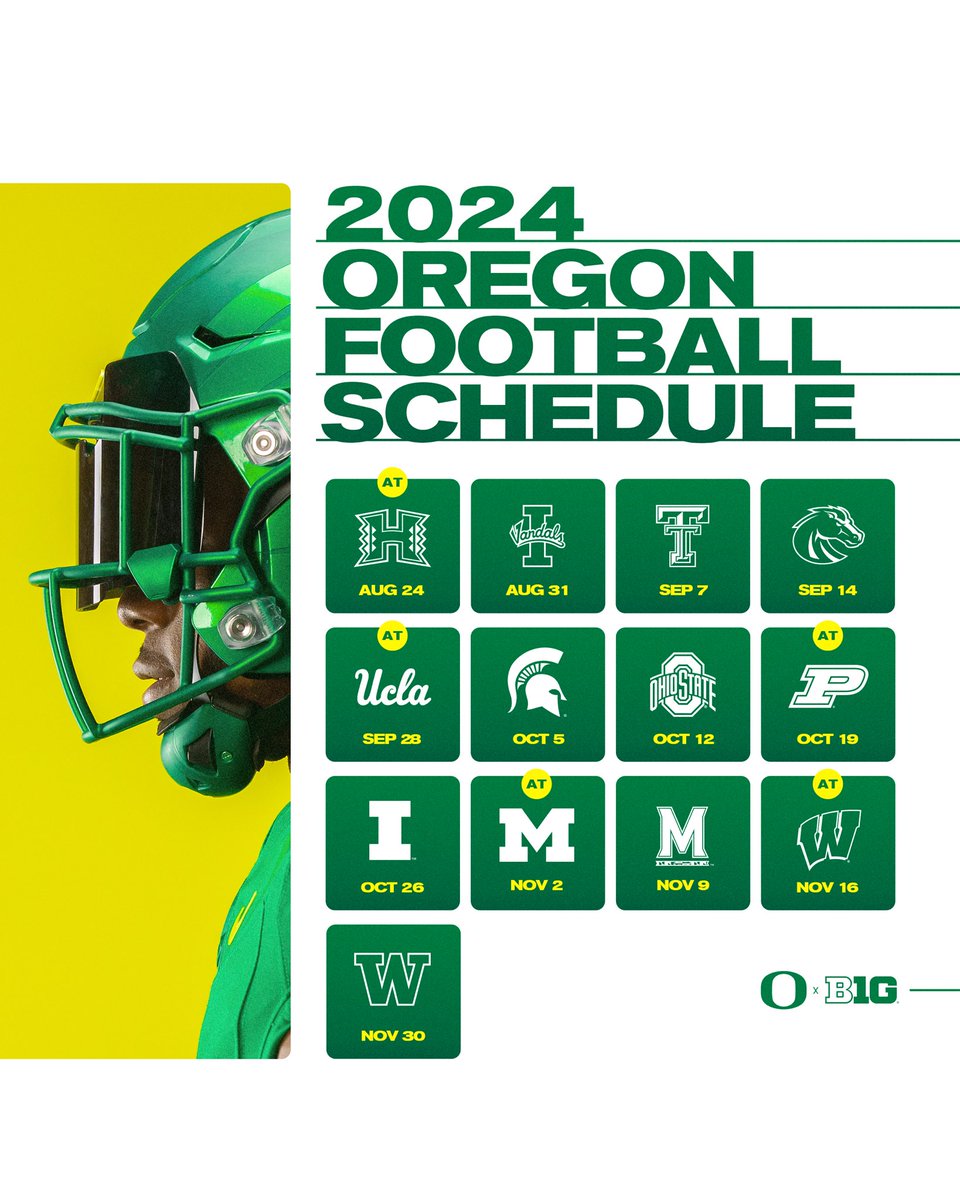 Oregon Football Color Schedule 2024 Lyda Siusan