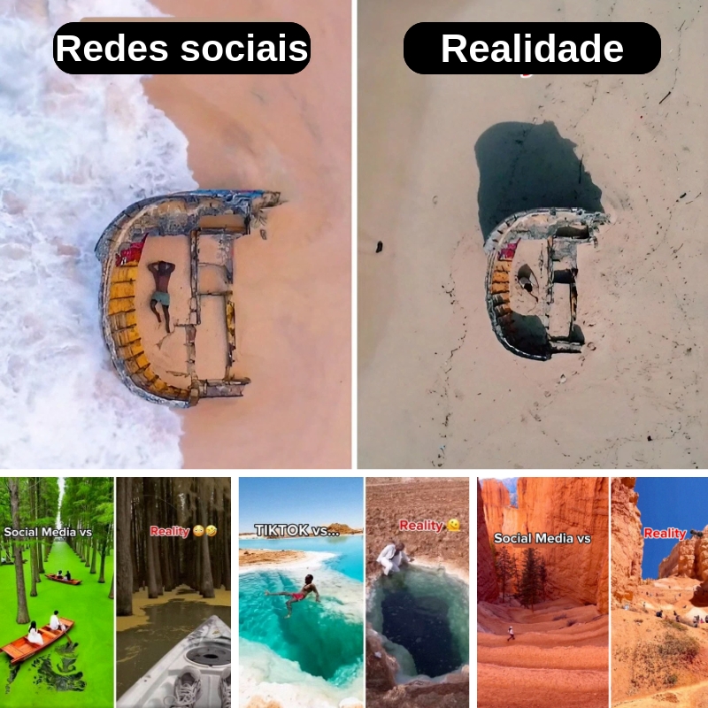 Travlerz2's tweet photo. Essas fotos são um lembrete para não acreditarmos em tudo que vemos nas redes sociais.