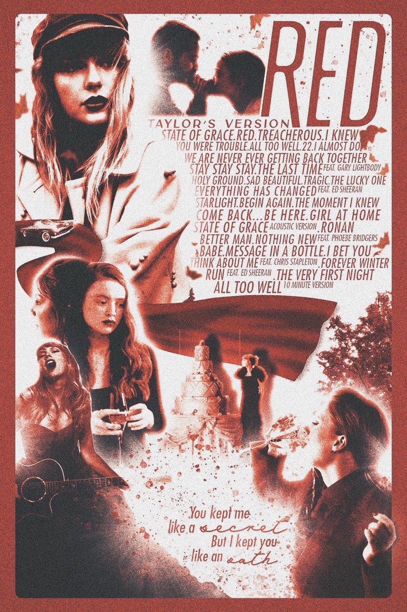 Here’s my poster for Red Taylor’s Version 🧣 
Loved doing this one ❤️ #Redtaylorsversion #TaylorSwift