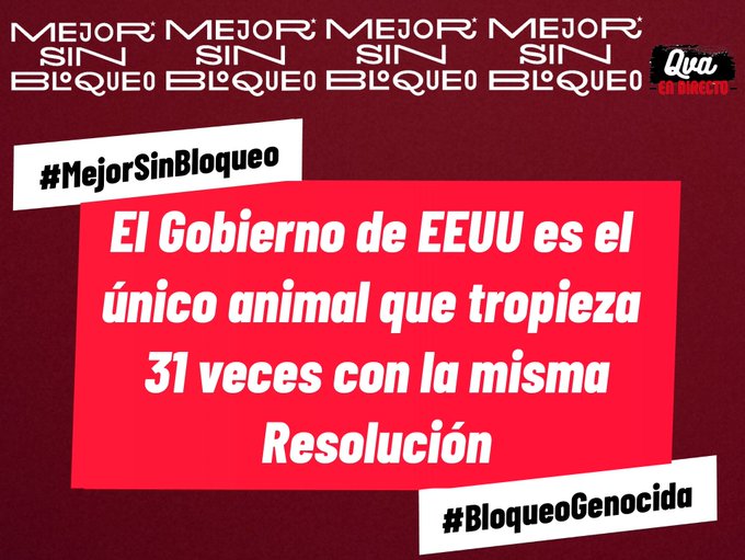 The world has once again said NO to the #GenocidalBlockade.
@siempreconcuba @VictorGaute