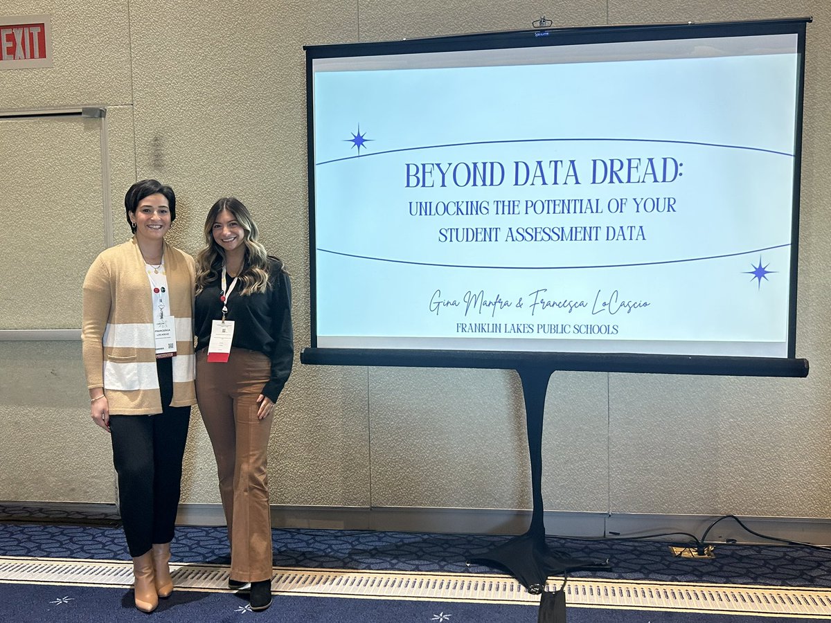 Congratulations to <a href="/FranklinLakesPS/">FLPS</a>’s own Math Staff Developer Ms. LoCascio and <a href="/FAMSPatriots/">FAMSPatriots</a>’ Instructional Coach Ms. Manfra on their outstanding #AMLE50 presentation: Beyond Data Dread! We’re so proud of you! 🙌🏻