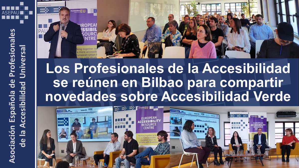 El pasado lunes los Profesionales de la Accesibilidad se reunieron en Bilbao para comatir novedades sobre Accesibilidad Verde.
Tienes toda la información sobre cómo fue esa jornada aquí:
asepau.org/somos-asepau-2…