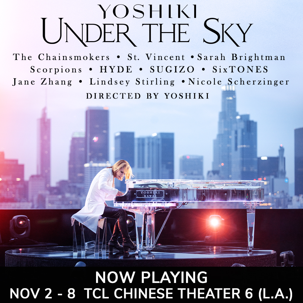 See Yoshiki: Under the Sky on the big screen starting tonight! Click for showtimes and to reserve your seats - bit.ly/TCLYoshiki