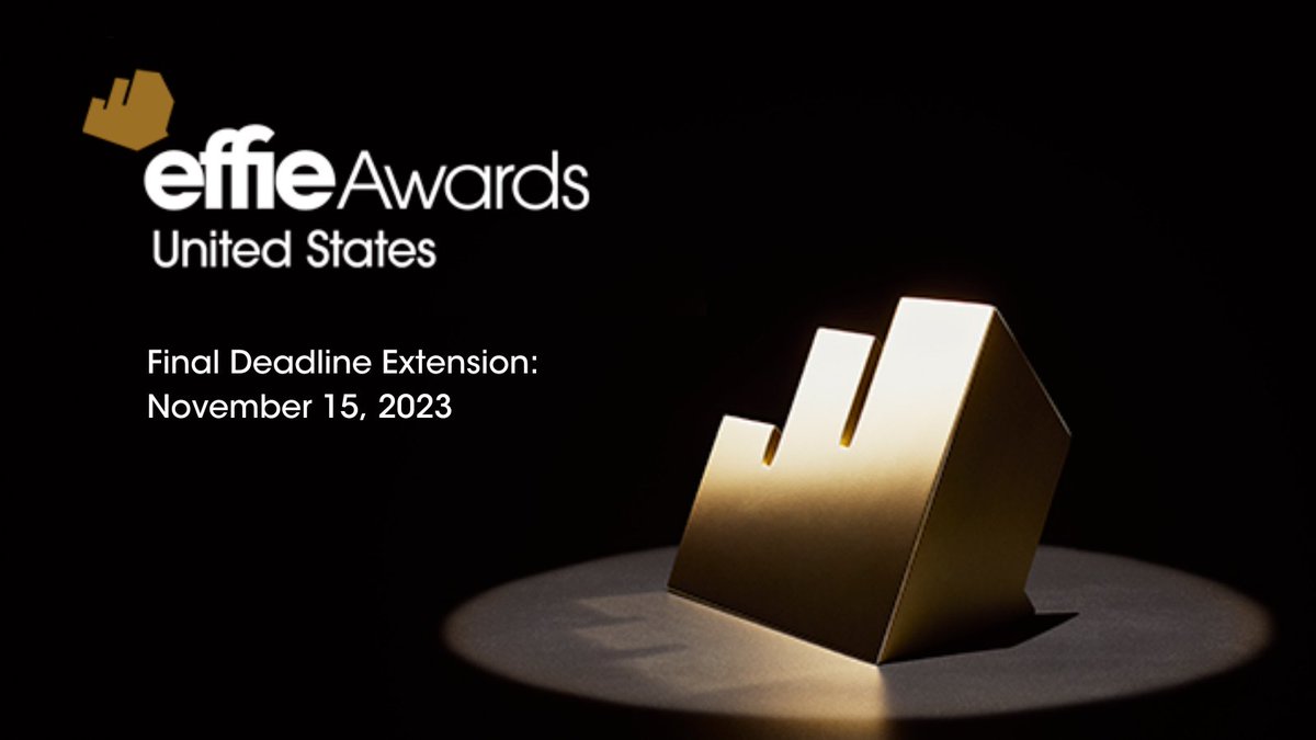 DEADLINE EXTENDED: You now have until November 15 to enter your ideas that worked into the 2024 #EffieUS competition. For more information, click here: effie.org/26/entry_detai…