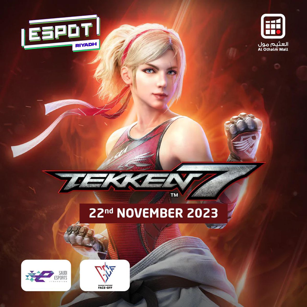 جولتك مضمونة🎮
بالفوز ركز شو و و ي🤩🏆
في E spot

🗓️| 22 نوفمبر
📍| العثيم مول-الربوة

11/22: Tekken 7 
gcf.saudiesports.sa/en/tournament/…