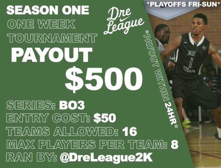 DreLeague2K's tweet photo. 🚨SZN1 1 Week Registration is live!

⏰Sign-ups close at 16 teams

🏀Seeding games start following Monday

📨REGISTER THROUGH DM ONLY📨

📆4 Day Seeding Games 3 Day Playoff

♻️♻️♻️♻️♻️♻️♻️♻️♻️♻️♻️♻️♻️ https://t.co/NbNhQyAp9B