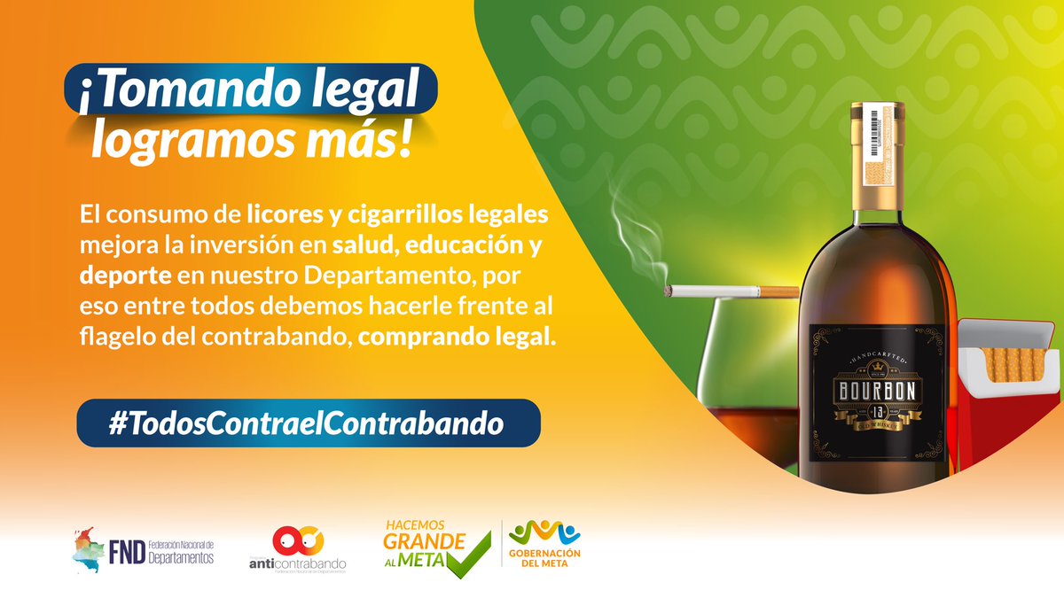 GobMeta's tweet image. ¡Sí es posible combatir el contrabando en el Meta!🚬🥃✅

Todos aportamos a mejorar nuestro Departamento comprando legal.👏🏻
#TodosContraElContrabando