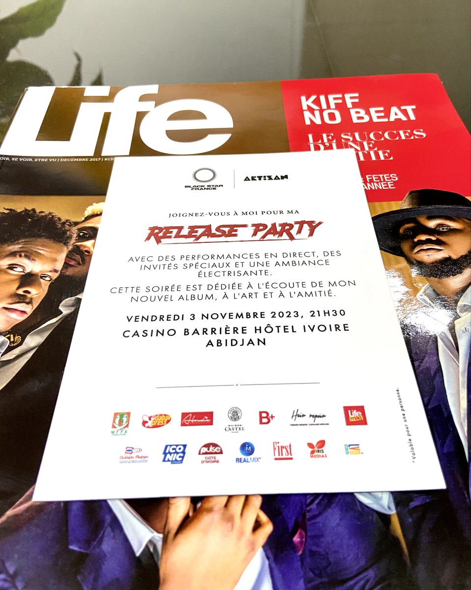 LifeMagazine_CI's tweet photo. #NEWS 🔴 C'est ce vendredi 3 Novembre 😍🔥
Release Party de l'album #MOSAIC de @LiljayBingerack au Casino Barrière Sofitel Ivoire
🔻 Life Magazine sera de la partie 👌
#lifemagazineci #LilJayBingerack https://t.co/DZkMvp1DzB
