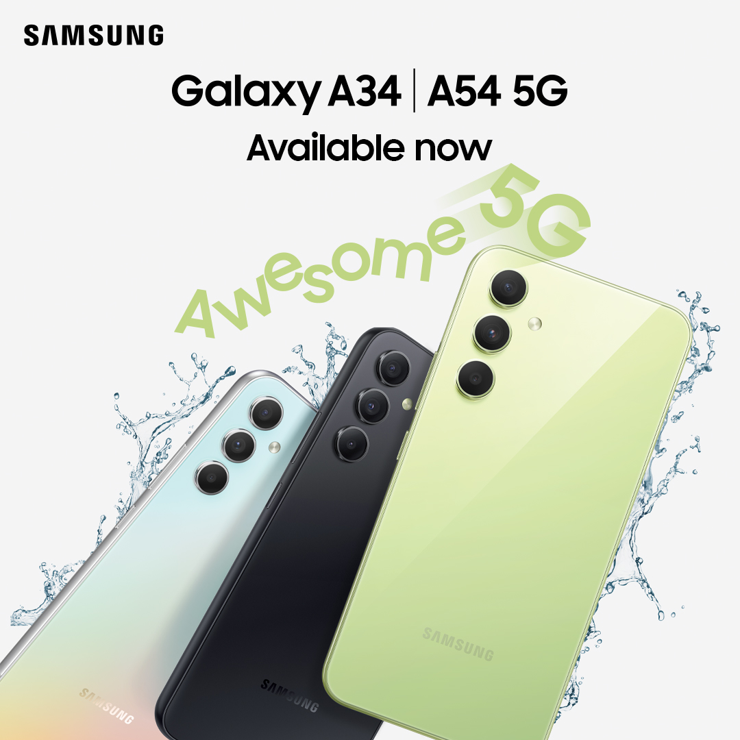 SamsungMobileKE's tweet photo. Our A-game is here!! Meet the New &amp; Awesome #GalaxyA34 5G &amp; #GalaxyA54 5G.😎
Learn More: https://t.co/DdDluM1xjD

#AwesomeIsForEveryone
#GalaxyA54
#GalaxyA34 https://t.co/3d2geryLte