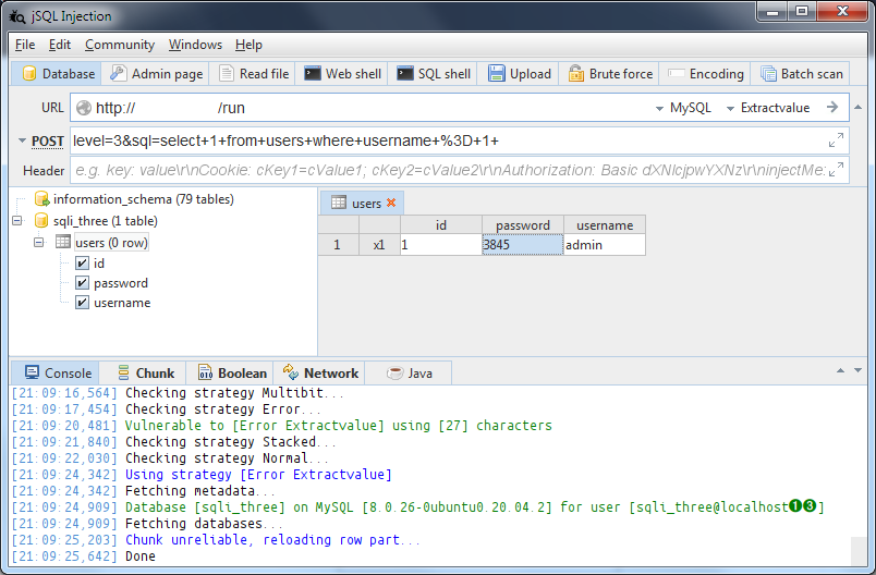 ron190jsql's tweet photo. The SQL injection Error strategy simply works on the Blind and Time rooms by @tryhackme.
Does jSQL Injection handle the levels more easily than planned?
I guess it's not expected by the platform, the learning material does not mention Error strategy. https://t.co/jvQ6mj3Fqh
