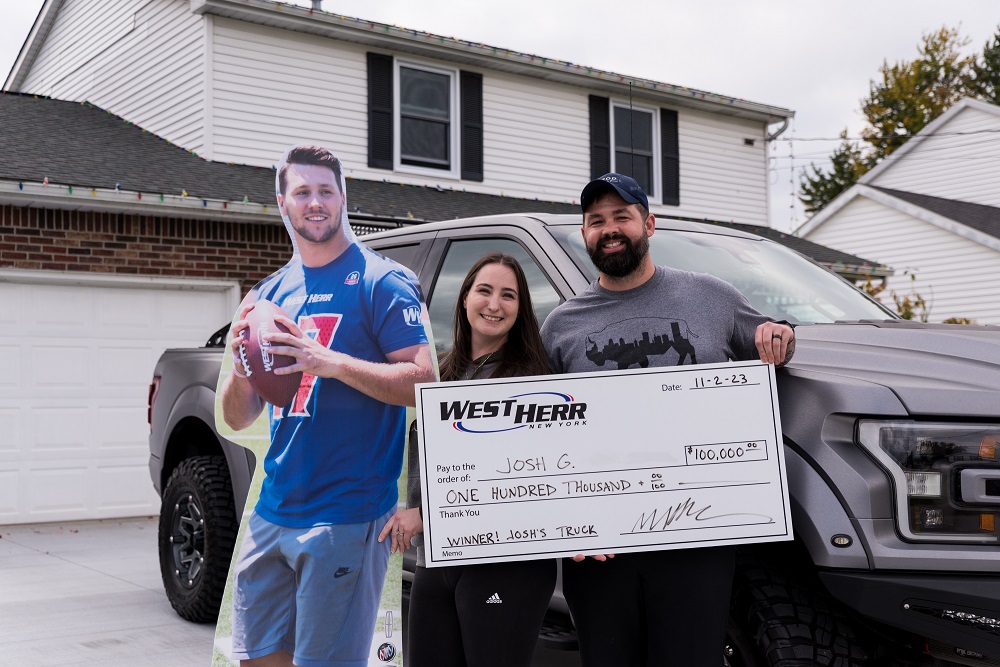 Congrats to Josh G. of Buffalo, NY -- the official winner of our “Win Josh’s Truck or $100,000” contest!!! 🎉 💰 🛻 Josh G. announced his big decision live today, choosing the $100,000 prize! He said, “Our family loves Josh Allen, and we love his truck, but $100,000 is…