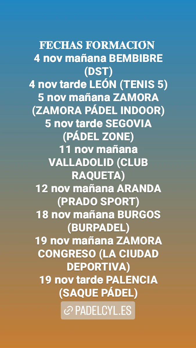 fpadelcyl's tweet photo. En el siguiente enlace puedes apuntarte a los cursos de formación.
https://t.co/kep63qAiPO
Todas las que participéis tendréis un descuento de 100€ para obtener la titulación oficial Monitor Nivel 1 y de 75€ para la titulación de Juez Árbitro Padelcyl.
Toalla Padelcyl de regalo. https://t.co/hkx8ac0Ju6