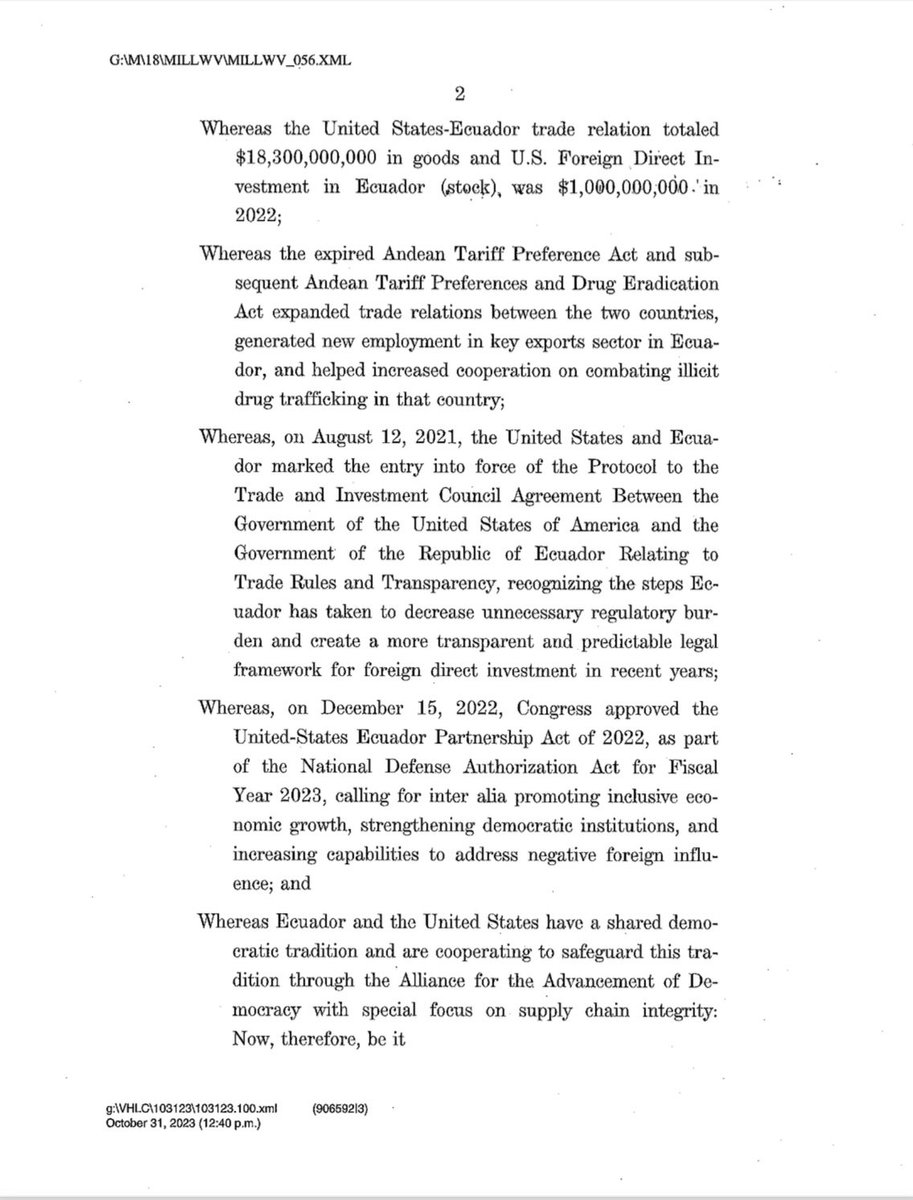 RepCarolMiller's tweet photo. As the co-chairs of the Ecuador Caucus, @RepTerriSewell &amp; I introduced a resolution applauding the people of Ecuador for holding fair &amp; successful elections.

I’m looking forward to building on our strong alliance as we continue our commitment to democracy &amp; economic prosperity. https://t.co/tl8s8Jy1L0