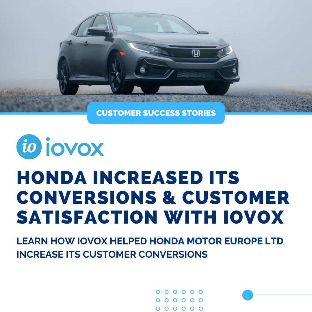 iovox's tweet image. Honda Motor Europe Ltd. is accelerating success with @iovox! The decision to partner with iovox was driven by our expertise, strong references, and seamless integration into Honda&apos;s existing tools. 
⁠
Case study here: iovox.com/customer-stori…⁠

⁠#OnlineMarketplaces #CallData