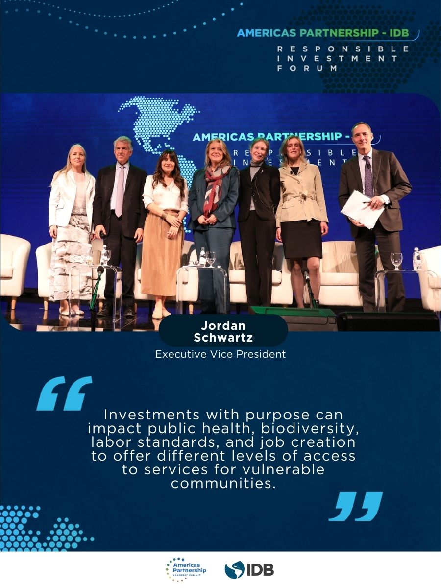 Our EVP, Jordan Schwartz, highlighted the importance of attracting private investment to finance the region’s development needs during the #AmericasPartnership-IDB forum.