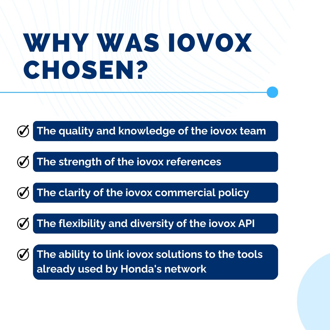 iovox's tweet image. Honda Motor Europe Ltd. is accelerating success with @iovox! The decision to partner with iovox was driven by our expertise, strong references, and seamless integration into Honda&apos;s existing tools. 
⁠
Case study here: iovox.com/customer-stori…⁠

⁠#OnlineMarketplaces #CallData