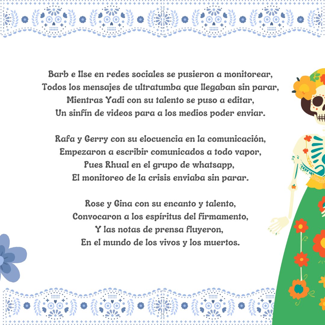 QuadrantMX's tweet photo. 💀El #DíaDeMuertos es parte de las tradiciones de nuestro país. En #QuadratComunicación lo celebramos con nuestra tradicional #calaveritaliteraria

#QuadrantMx #ContamosTuHistoria #TeamQuadrant #México #Calaverita https://t.co/1iYXYkcMrP