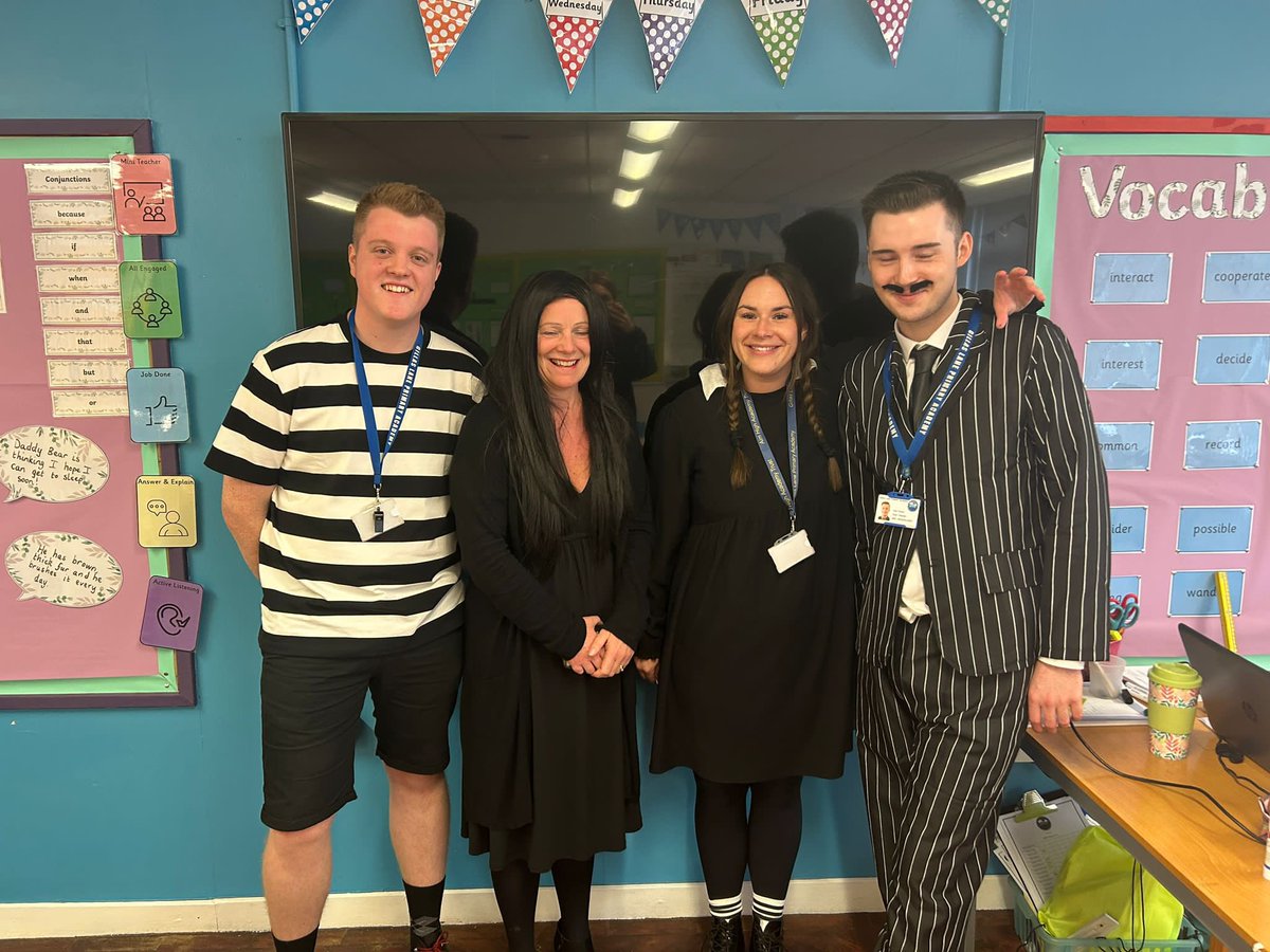 mrdangeorge's tweet photo. Our very own Addams Family!

#WeAreTeachers #teachertwitter #edutwitter #Halloween2023 https://t.co/L1WkHxLMWp