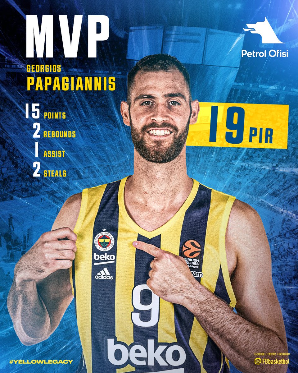 MVP MVP MVP! 🔥 

👉 Georgios Papagiannis! 👏

#YellowLegacy #BugündenYarınaHazır