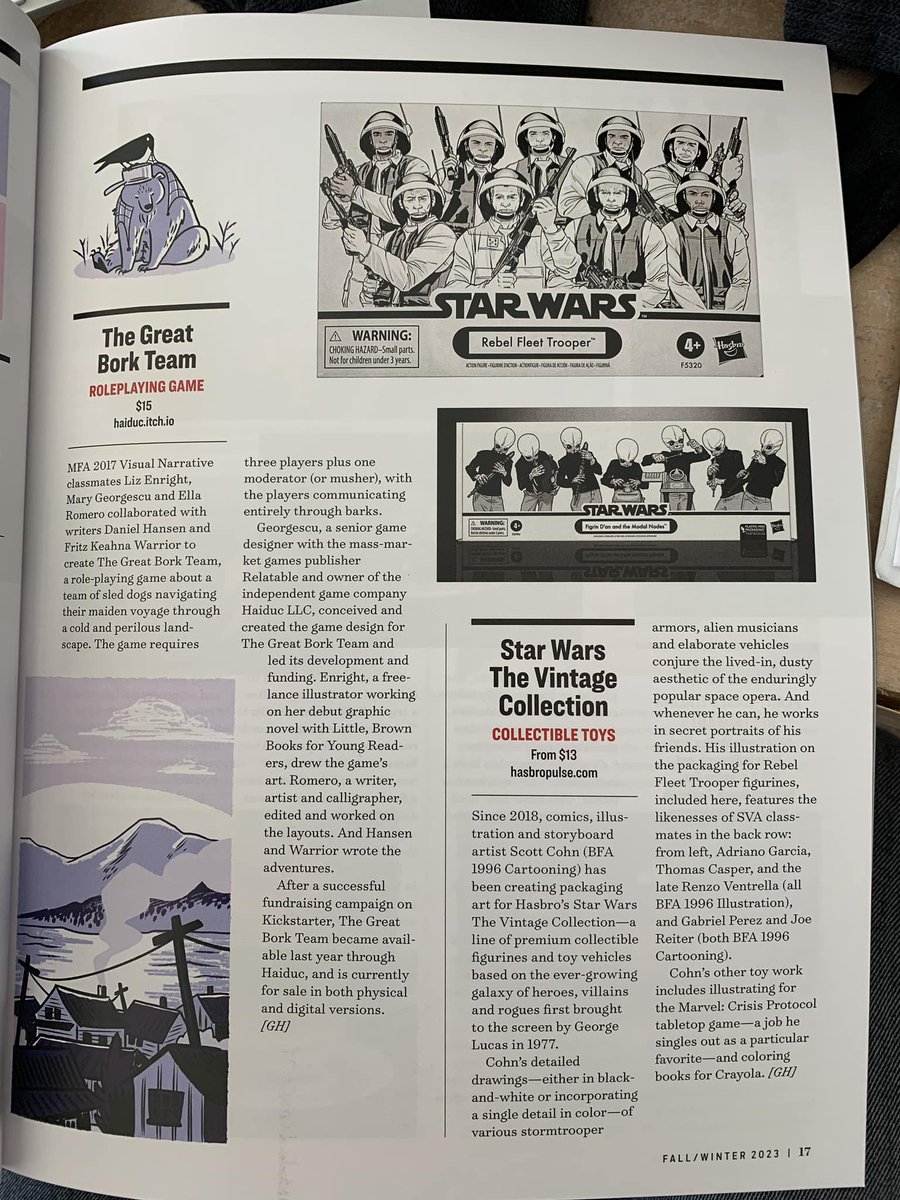 Well, I finally made it into the latest SVA Visual Arts Journal better than I had expected😀
#sva #schoolofvisualarts #starwars #hasbro