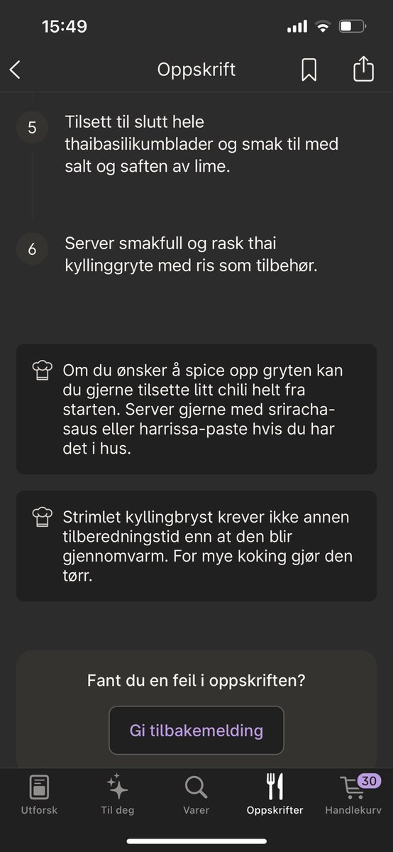 OleTegnander's tweet photo. Nå er ikke jeg en kokk, men når du får en ferdig oppskrift og varer levert, og det leveres med rå kyllingstrimler tar ikke jeg sjansen på å følge dette råder https://t.co/Fc94cNQkW4