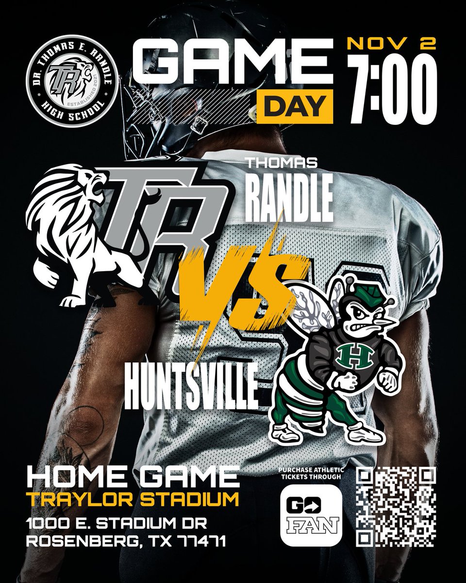Estevan Murillo III (@estevanmurillo3) on Twitter photo π Excitement is in the air as the <a href="/RandleFootball/">TRHS Lions Football</a> go head to head with the Huntsville Hornets under the Thursday night lights! π Get ready to cheer on our team as they give their all on the gridiron. Let's show our <a href="/RandleHS/">Randle High School</a> and roar for victory tonight! π¦π₯ <a href="/RandleFBParents/">Randle HS Football Booster Club</a> π Excitement is in the air as the <a href="/RandleFootball/">TRHS Lions Football</a> go head to head with the Huntsville Hornets under the Thursday night lights! π Get ready to cheer on our team as they give their all on the gridiron. Let's show our <a href="/RandleHS/">Randle High School</a> and roar for victory tonight! π¦π₯ <a href="/RandleFBParents/">Randle HS Football Booster Club</a>