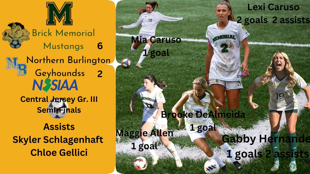 <a href="/BMGirlsSoccer/">BMGirlsSoccer</a> heading back to the CJ Gr III Championship game! <a href="/BMSTANGSports/">BMSports</a> <a href="/BrickMemorialHS/">Mustangs</a> <a href="/nlowe11/">Nick Lowe</a> <a href="/Adam15Young/">Adam Young</a> <a href="/BrandonGouldHS/">Brandon Gould</a> <a href="/APPSportsDesk/">APPSportsDesk</a> @ShoreSportsNet <a href="/shorecoaches1/">Shore Conference Soccer Coaches Association</a> <a href="/warlordstang/">WARLORDS</a>