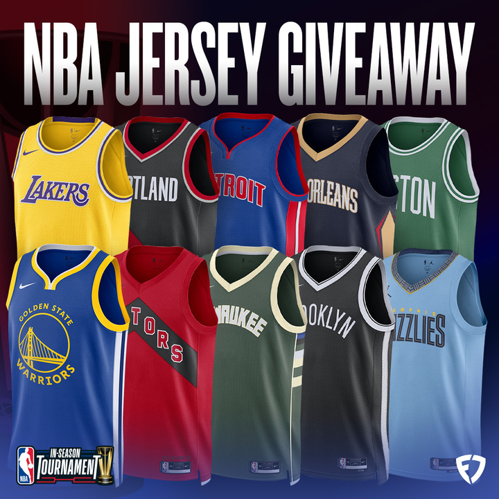 FDSportsbook's tweet photo. 🚨 GIVEAWAY 🚨

The @NBA In-Season Tournament starts TODAY and we're giving a NBA jersey away to 3 lucky followers! 

To enter: 
① REPOST this tweet 
② FOLLOW us: @FDSportsbook

Winners will be randomly selected on November 10

Rules: https://t.co/d63vgL7nE0 https://t.co/tJgsd1tvor