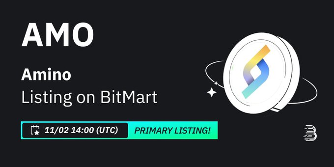 $AMO is live on BitMart 🥳
Trade Now: bitmart.com/trade/en-US?la…

Download Amino Move from the app store, and use the code ‘Bitmart200’. You will get an exclusive rewards 200 $AMO 🎉 <a href="/aminorewards/">Amino AI</a> 

🏃🏃Walking &amp; Running to Earn！
AMO pays to be healthy！💪