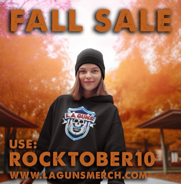 🍂🔥 FALL is late in L.A. so we’re doing ROCKTOBER in NOVEMBER! 🔥🍂 Get ready to amp up your fall wardrobe with the ultimate L.A. Guns merchandise! 🎸 For a limited time, we're rolling out the red carpet with our Fall Frenzy Sale! Enjoy a heart-thumping 10% OFF STOREWIDE