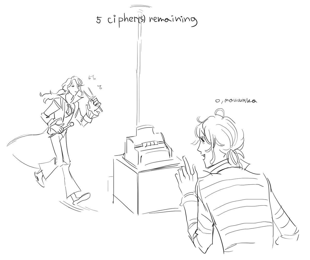 pandemicedemic's tweet photo. when two decoders find one cipher machine at the same time be like 

#IdentityV #identityVイラスト https://t.co/IUGoda6N0u