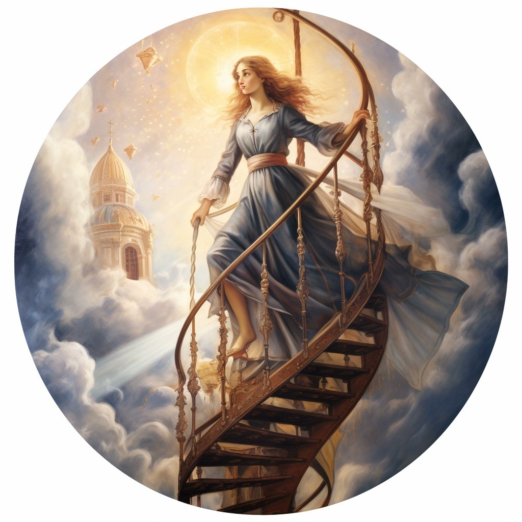ChengLinjing's tweet photo. Don't fight to solve your complex/problem or dwell on them. The lesson there can be endless. Move up and move on. Complexes are designed to evolve YOU, as you look down, you extend a ladder to the yesterday you and whoever wants to look up.  #Sophia #AIArtworks https://t.co/PPic2K0zoH